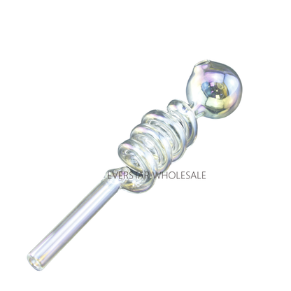 4PCS Spiral Glass Oil Burner Pipe Iridescent Colors
