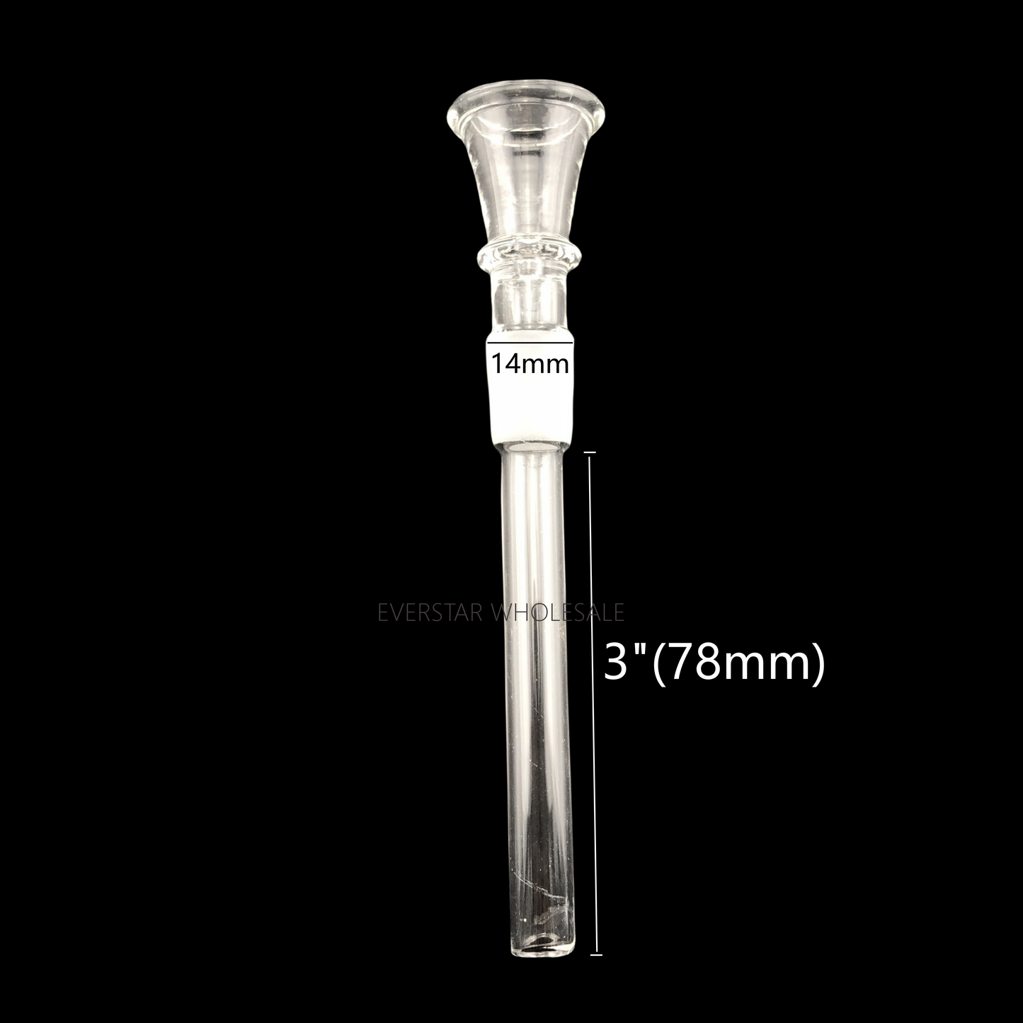 4pcs 3 inch Length 14mm CLear Downstem & Bowl All-in-One