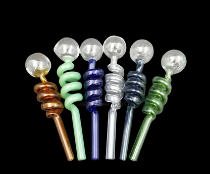 4PCS Colorful Spiral Glass Oil Burner Pipe 5.5 inch