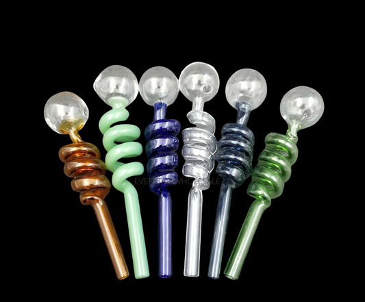 4PCS Colorful Spiral Glass Oil Burner Pipe 5.5 inch
