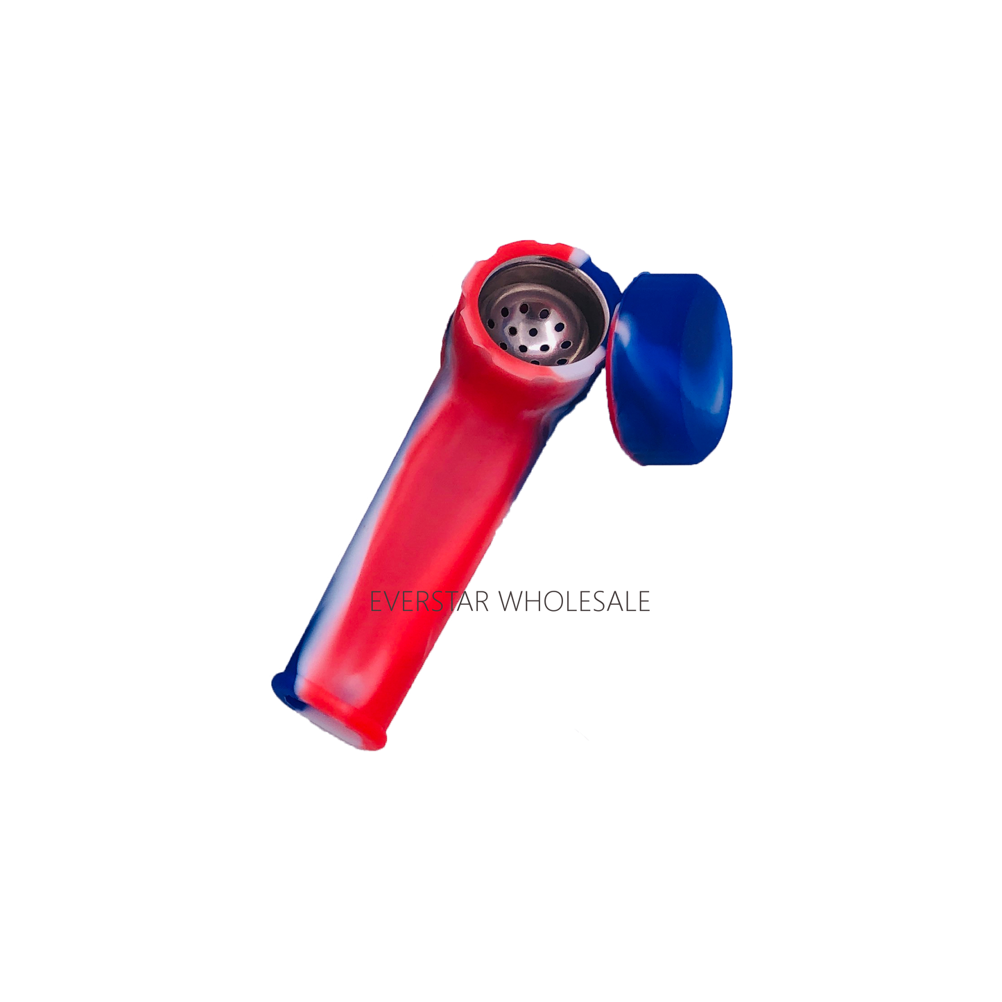 Silicone Hand Pipe with Metal Bowl-Pack of 5