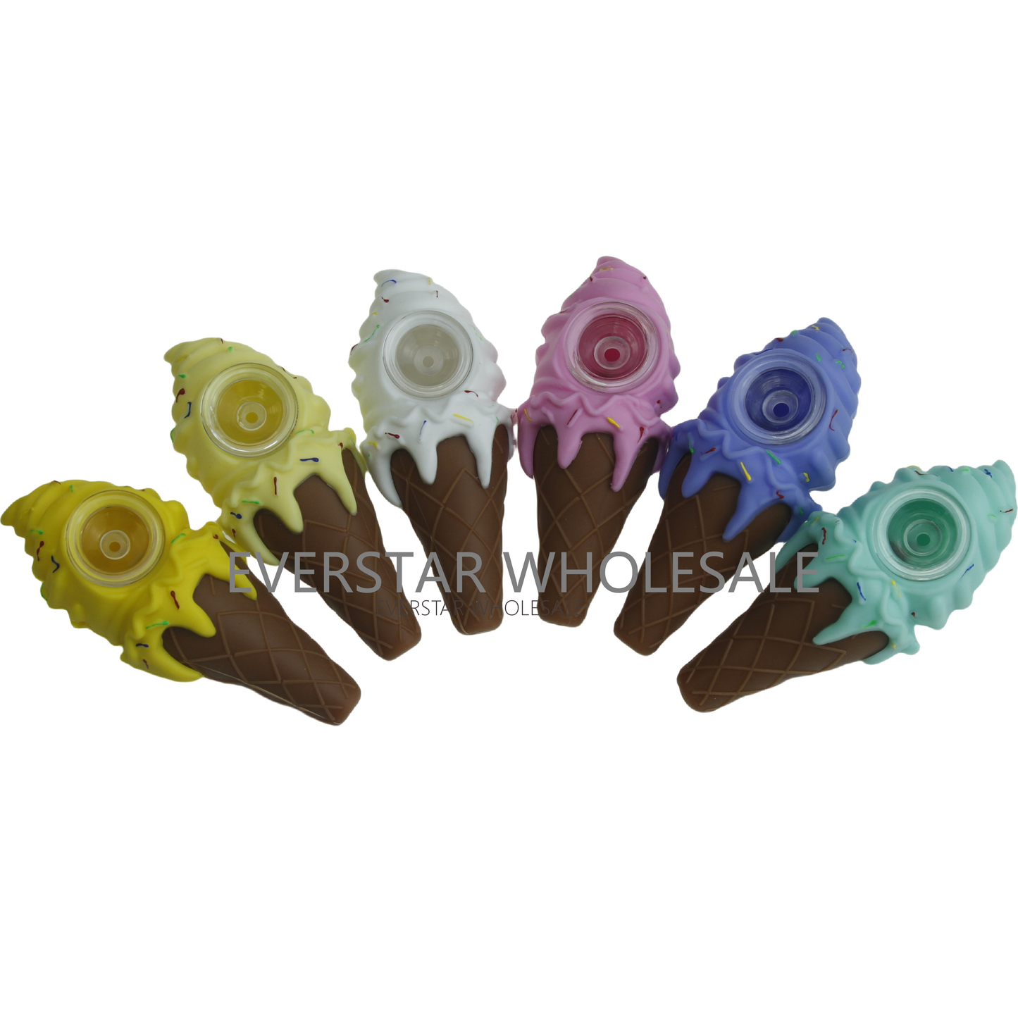 Ice Cream Silicone Hand Pipe 4.6 INCH-PACK OF 1