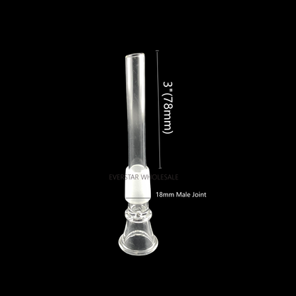3 inch Length 18mm CLear Downstem & Bowl All-in-One Pack of 4