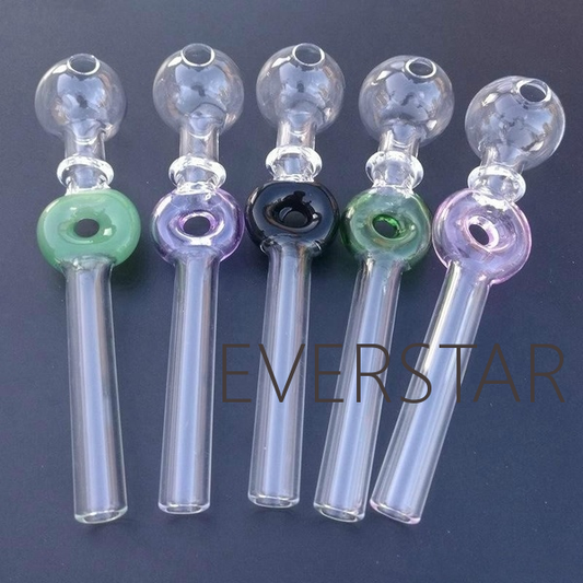 Colored Donut Glass Oil Burner Pipes-PACK OF 4