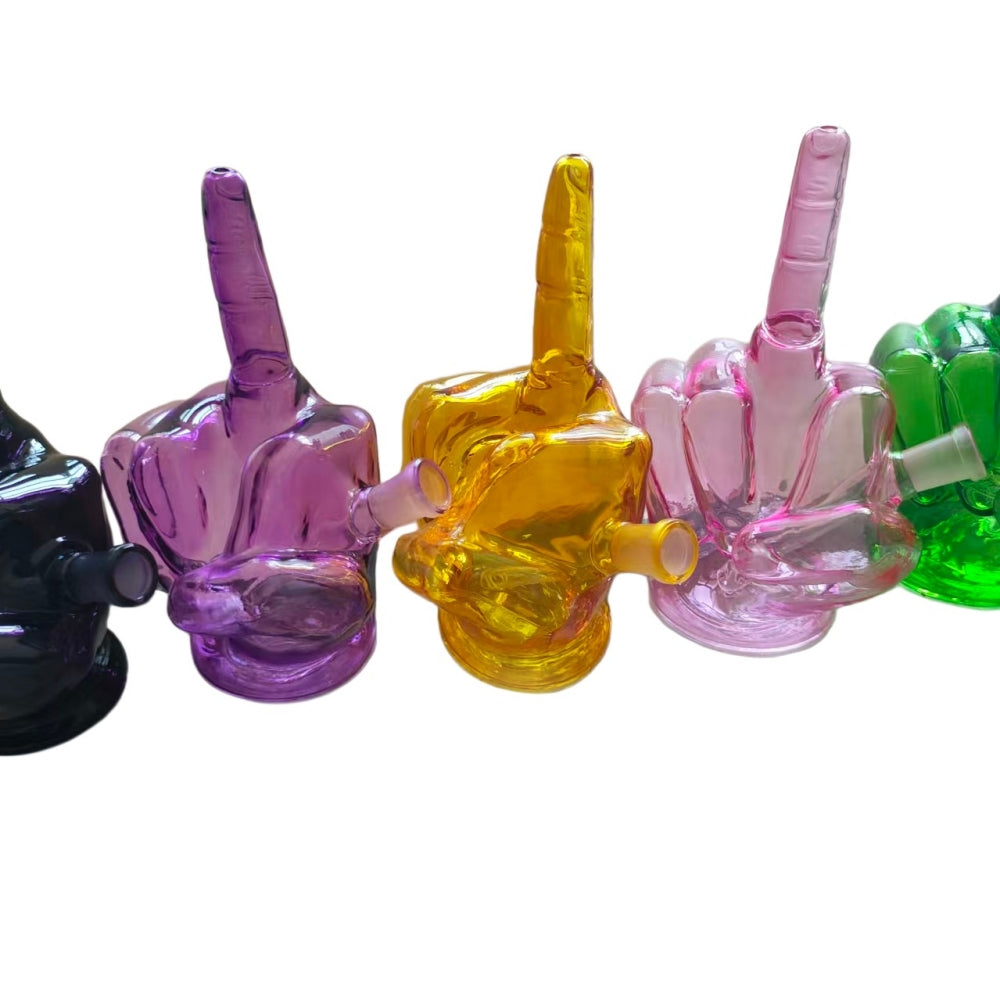 7.4 Inch Middle Finger Glass Water Pipe-Random Color Comes