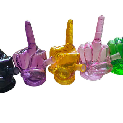 7.4 Inch Middle Finger Glass Water Pipe-Random Color Comes
