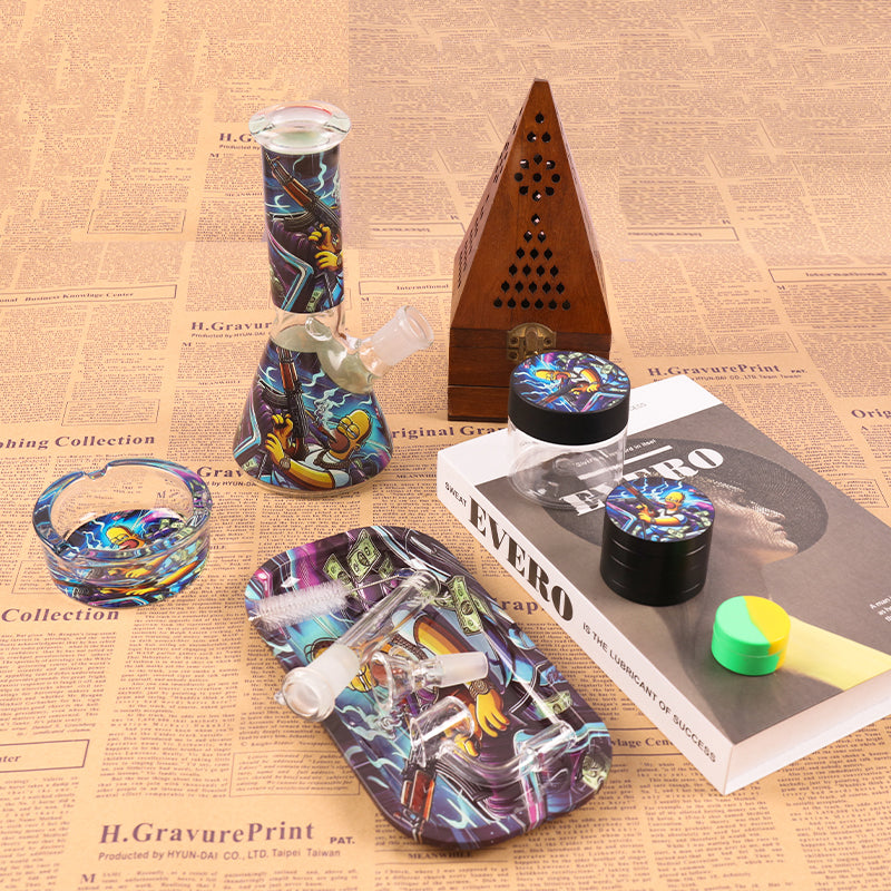Glass Beaker Bong Water Pipe Kit