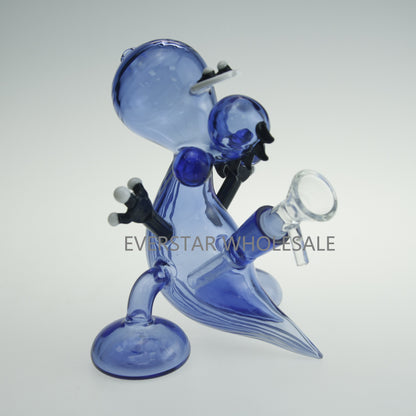 6" Blue Baby  Dinosaur Glass Water Pipe Bong