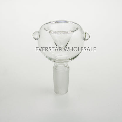 3pcs Clear Dotted Glass Bong Bowls 14mm Male Joint