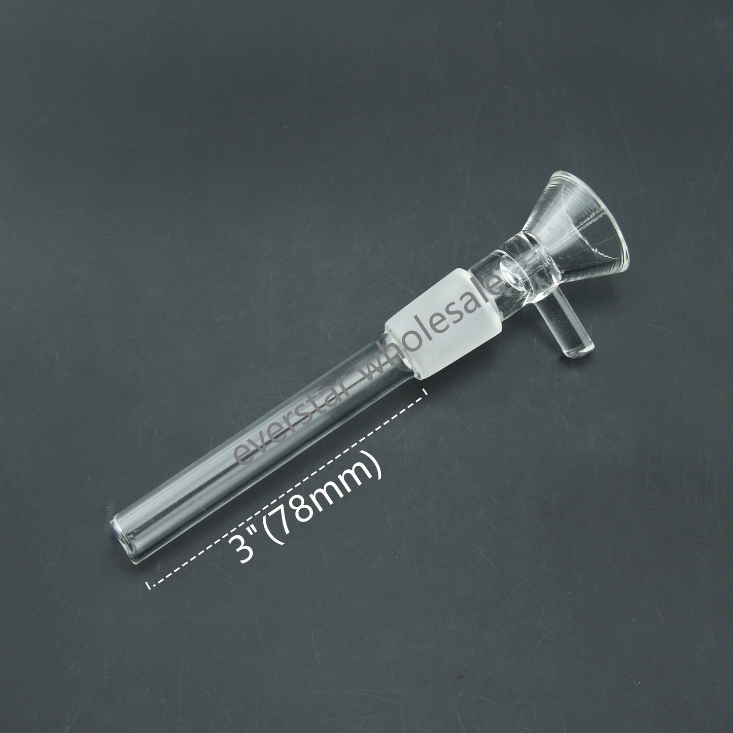 3pcs 18mm Male Joint All-in-One Downstem with Bowl 3 inch Length