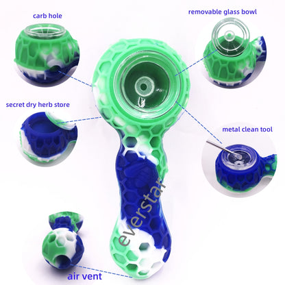4.25 inch Honeycomb Silicone Hand Pipe 1PC Color Randomly