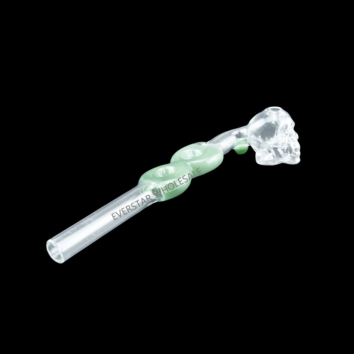 L Bend Double Donuts Skull  Glass Oil Burner Pipes-PACK of 2