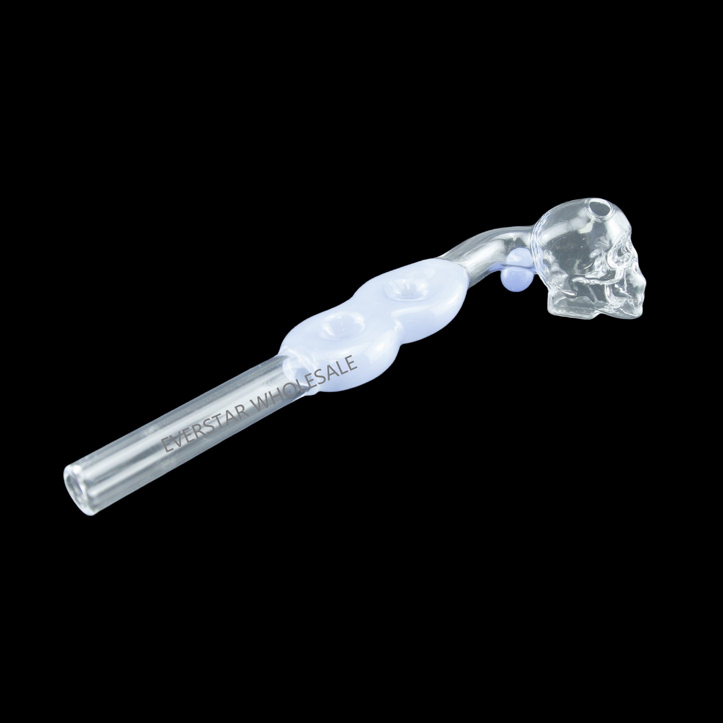 L Bend Double Donuts Skull  Glass Oil Burner Pipes-PACK of 2