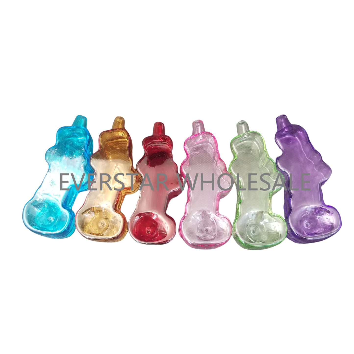 4.25 INCH Colored Cookie Glass Hand Pipe 1PC