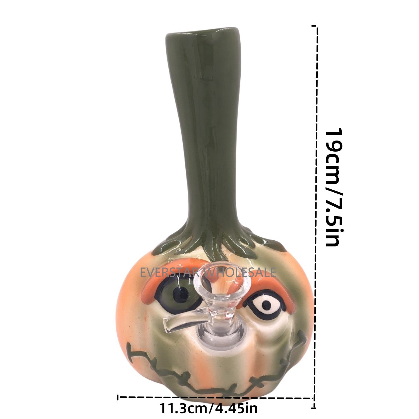 7.5 inch Ghost Face Pumpkin Ceramic Water Pipe