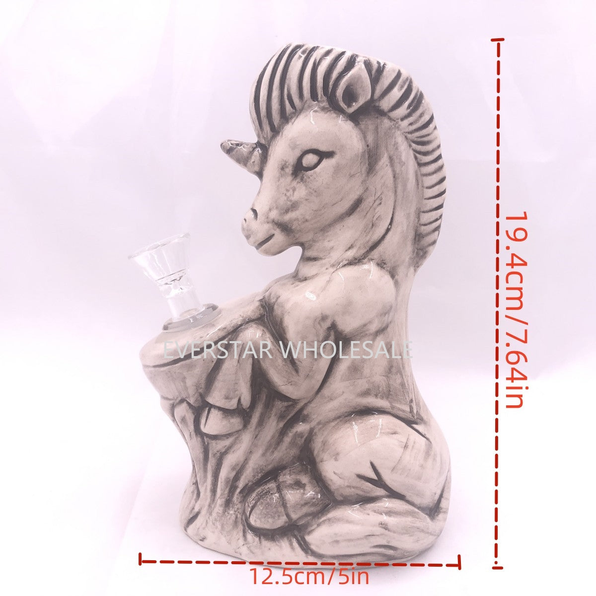 7.64 inch Unicorn Ceramic Water Pipe