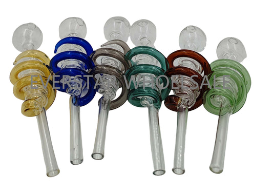 Double Spiral Colored Glass Oil Burner Pipe-Pack of 2