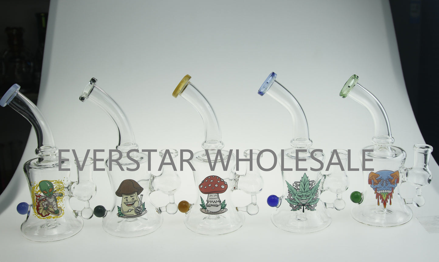 6.4" Per Bong with  Sticker