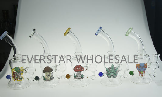 6.4" Per Bong with  Sticker