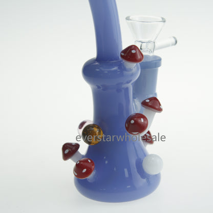 5" Tall Mushroom Glass Bong Water Pipe Mix Colors