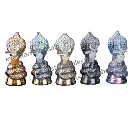 5.7 Inch Tall Electroplated Snake Glass Water Pipe 14mm Female Joint