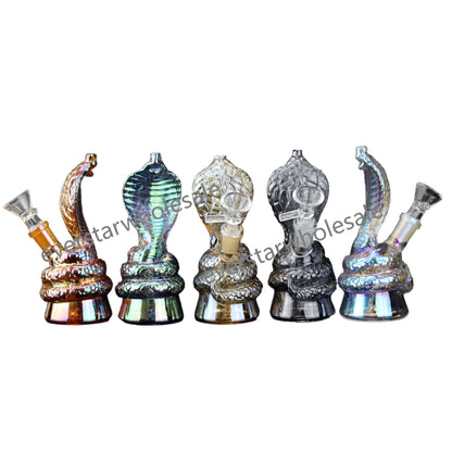 5.7 Inch Tall Electroplated Snake Glass Water Pipe 14mm Female Joint