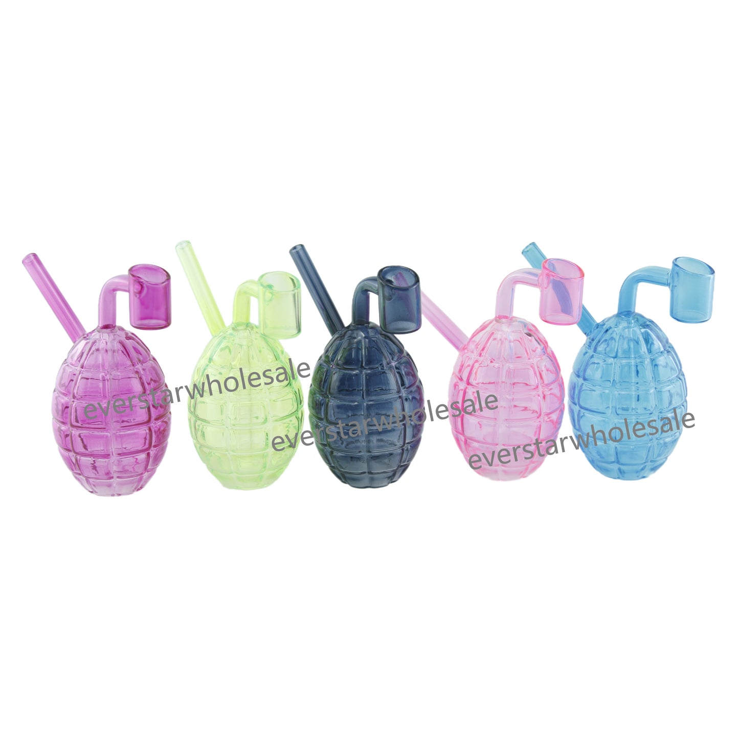 4.5" Colored Hand Grenade Glass Mini Dab Rig