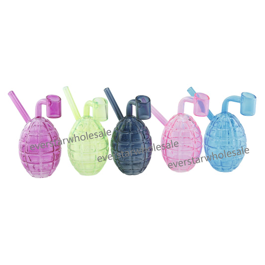 4.5" Colored Hand Grenade Glass Mini Dab Rig