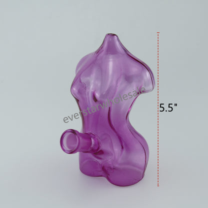 5.5 Inch Tall Colored Lady Design Glass Water Pipe