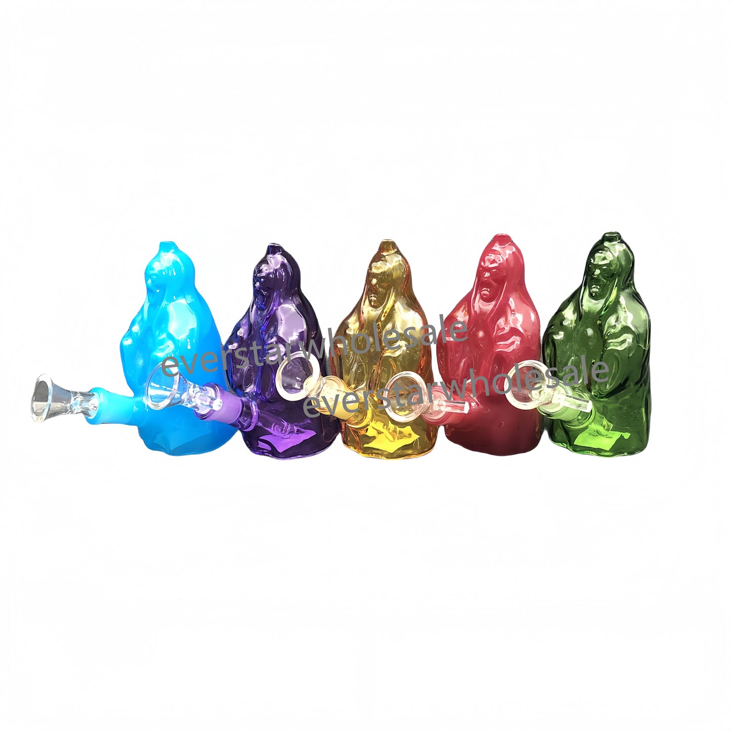 4.75 Inch Tall Colored Wizard Small Glass Bong Water Pipe