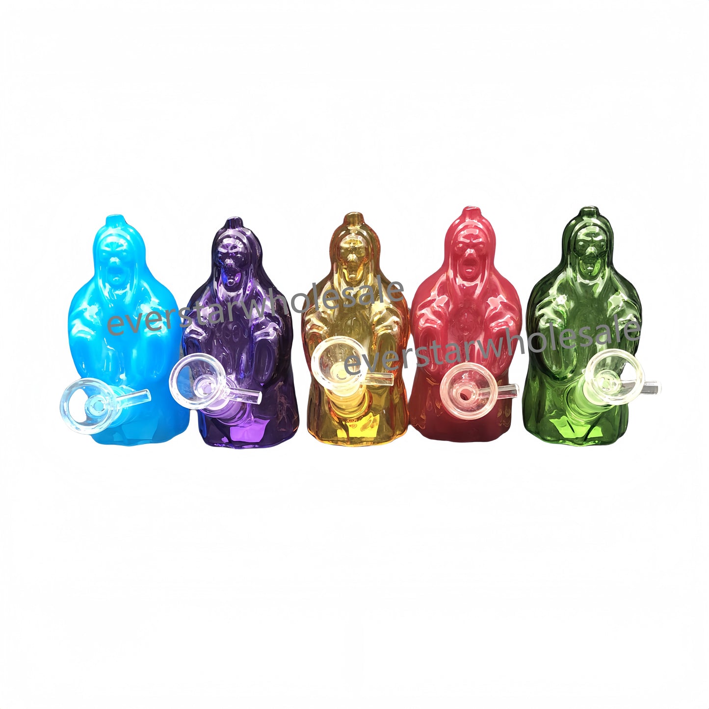 4.75 Inch Tall Colored Wizard Small Glass Bong Water Pipe