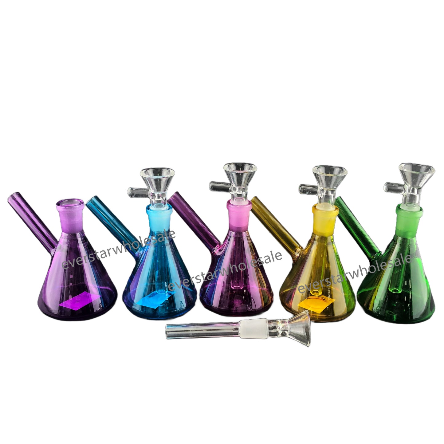 3.4 Inch Mini Glass Bong Water Pipe with All in One Glass Bowl
