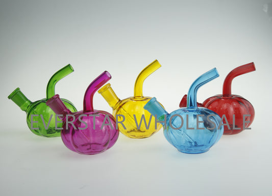 4 Inch Colored Mini Pumpkin Glass Bong Water Pipe Best Halloween Gift