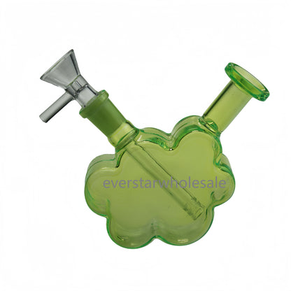 4 Inch Tall Colored Cloud Design Small Glass Water Pipe-Random Color Comes