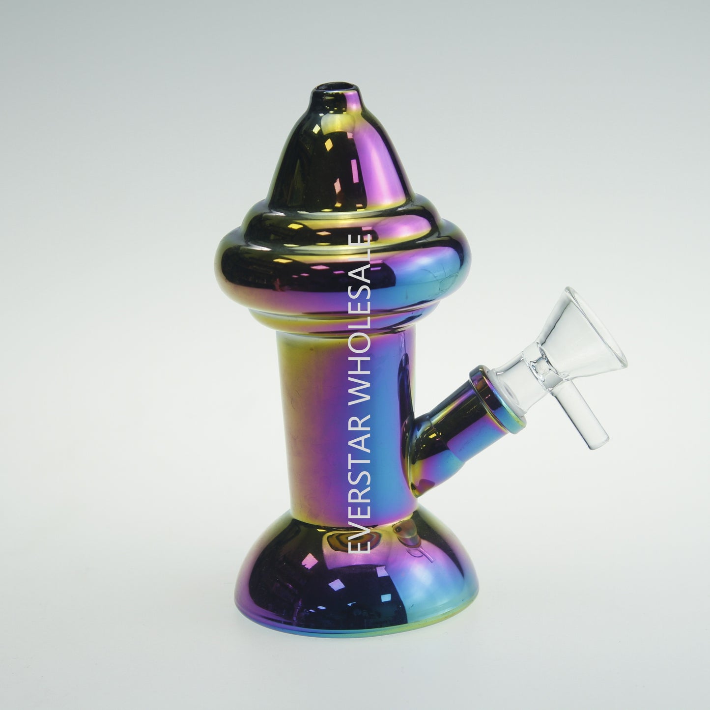 5.3Inch Tall Metallic Color Electroplating Fire Hydrant Glass Water Pipe Smoking Pipes-Random Color Comes