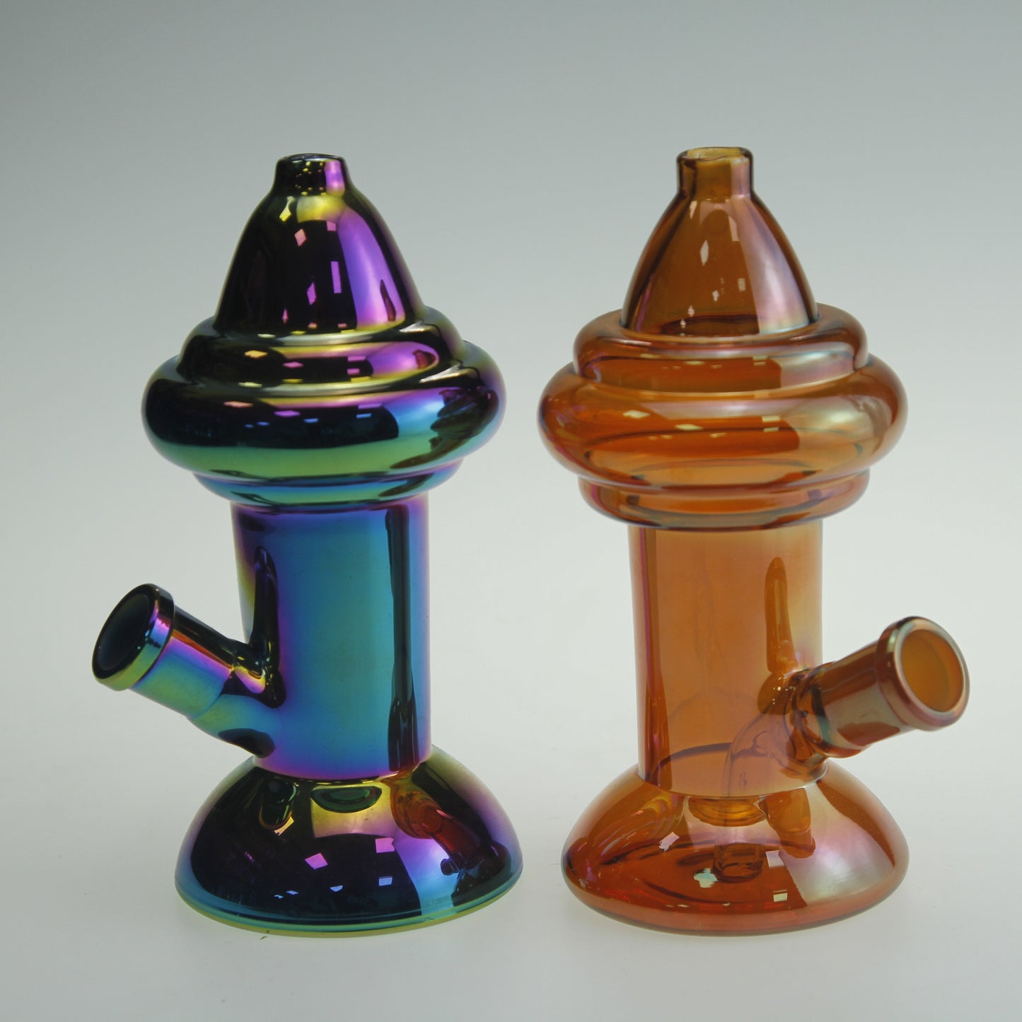 5.3Inch Tall Metallic Color Electroplating Fire Hydrant Glass Water Pipe Smoking Pipes-Random Color Comes