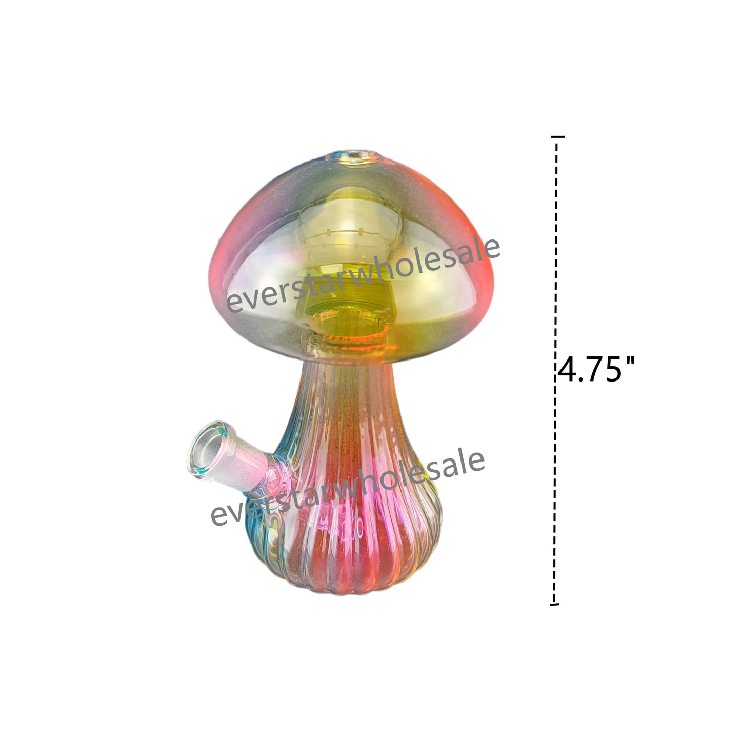 4.75 Inch Tri-colored Mushroom Glass Water Pipe-Random Color Comes