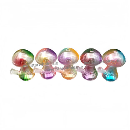 4.75 Inch Tri-colored Mushroom Glass Water Pipe-Random Color Comes