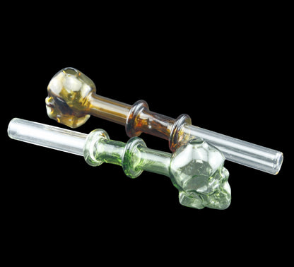 4pcs skull head and  double rings glass oil burner pipes