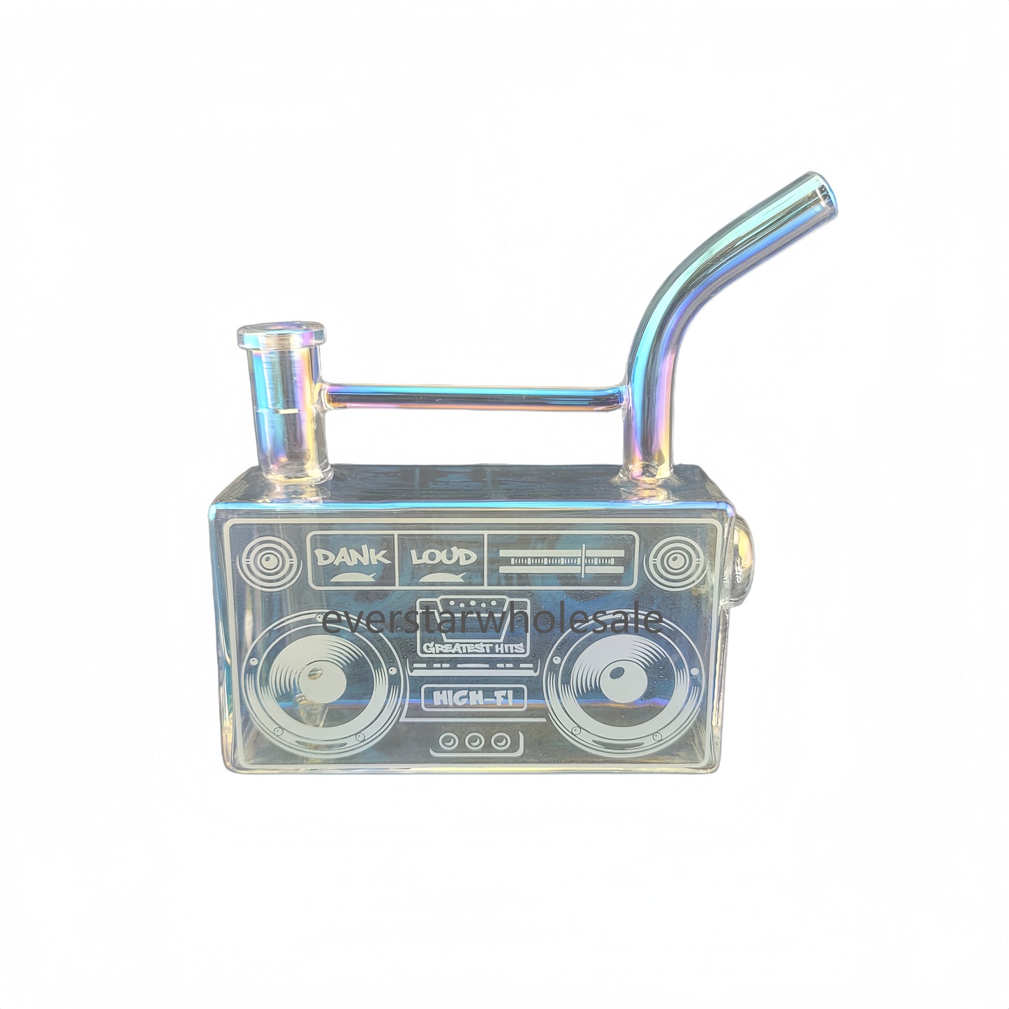 5.4 Inch Tall Electroplating Radio Design Glass Water Pipes-Random Color Comes
