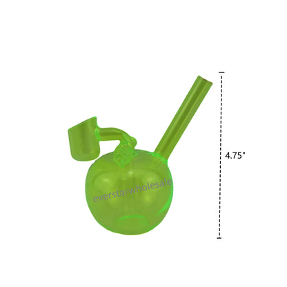 4.75 Inch Tall Apple Design Mini Glass Dab Rig with Fixed Banger