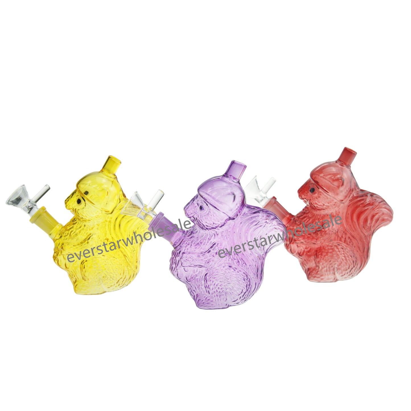 5 Inch Tall Colored Squirrel Glass Water Pipe-Random Color Comes
