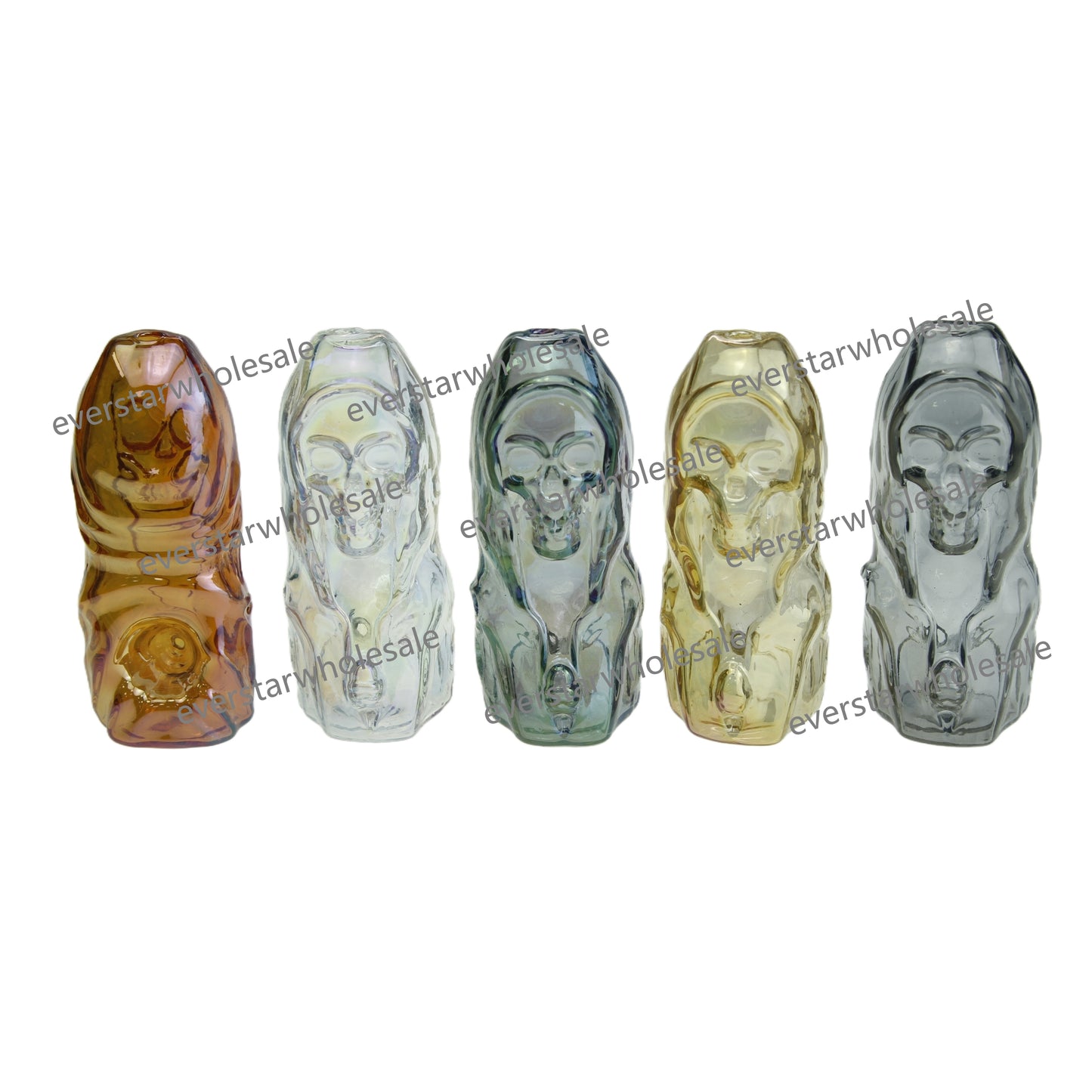 4 Inch Length Electroplating Sand Blast Pattterns Glass Hand Pipe-PACK of 2