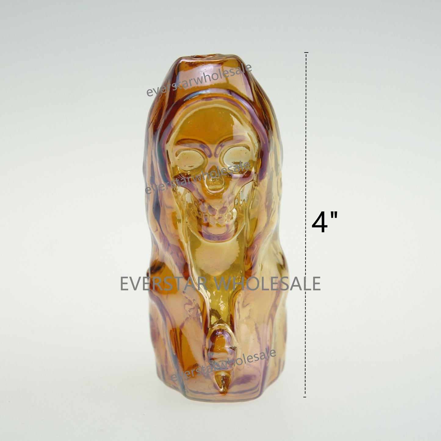 4 Inch Length Electroplating Sand Blast Pattterns Glass Hand Pipe-PACK of 2