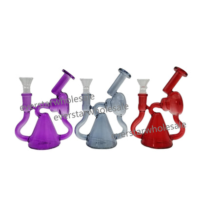 6 Inch Tall Colorful Recycler Dab Rig-Random Color Comes