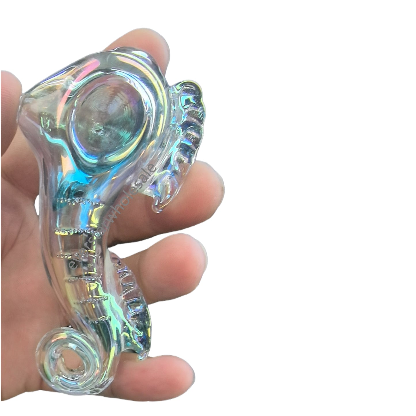 4 Inch Length Electroplating  Seahorse Glass Hand Pipes-Random Color Comes