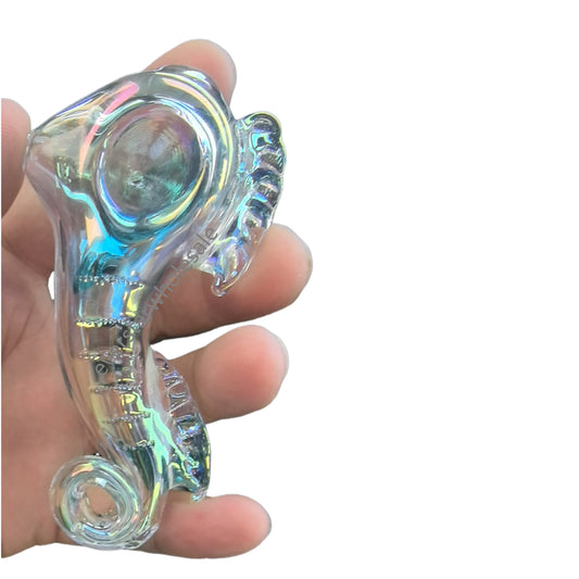 4 Inch Length Electroplating  Seahorse Glass Hand Pipes-Random Color Comes