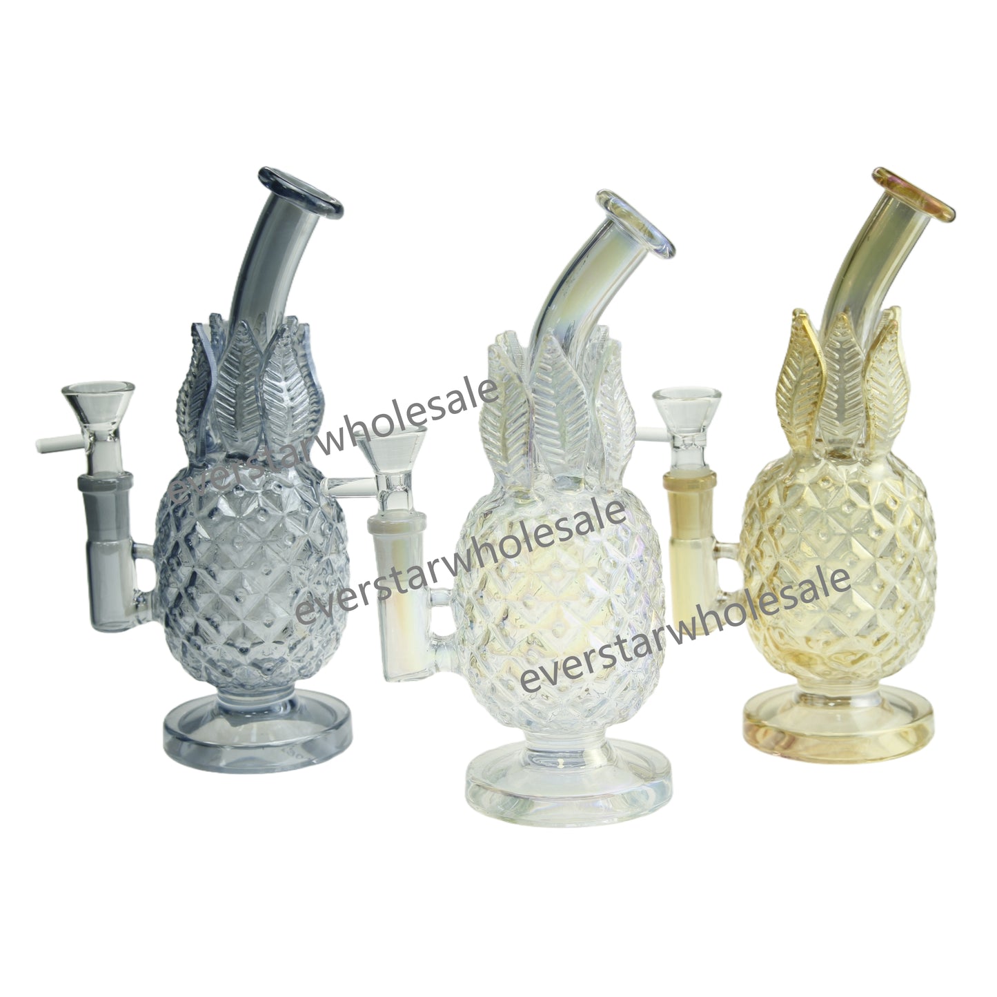 8.25 Inch Metallic Color Electroplating Glass Water Pipe
