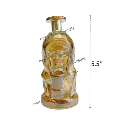 5.5 Inch  Electroplating Wizard Glass Water Pipe