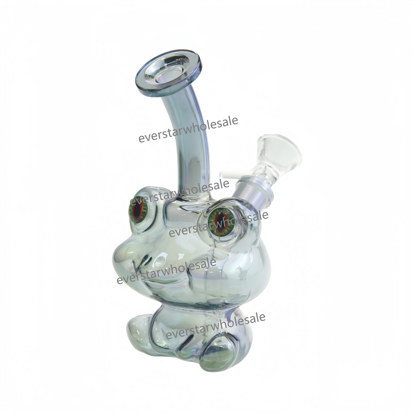 6 Inch Tall Electroplated Frog Glass Water Pipe-Random Color Comes